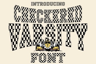 Design Projects Using Checkered Varsity Font