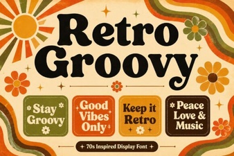 Vintage Groovy Fonts for Modern Design Projects